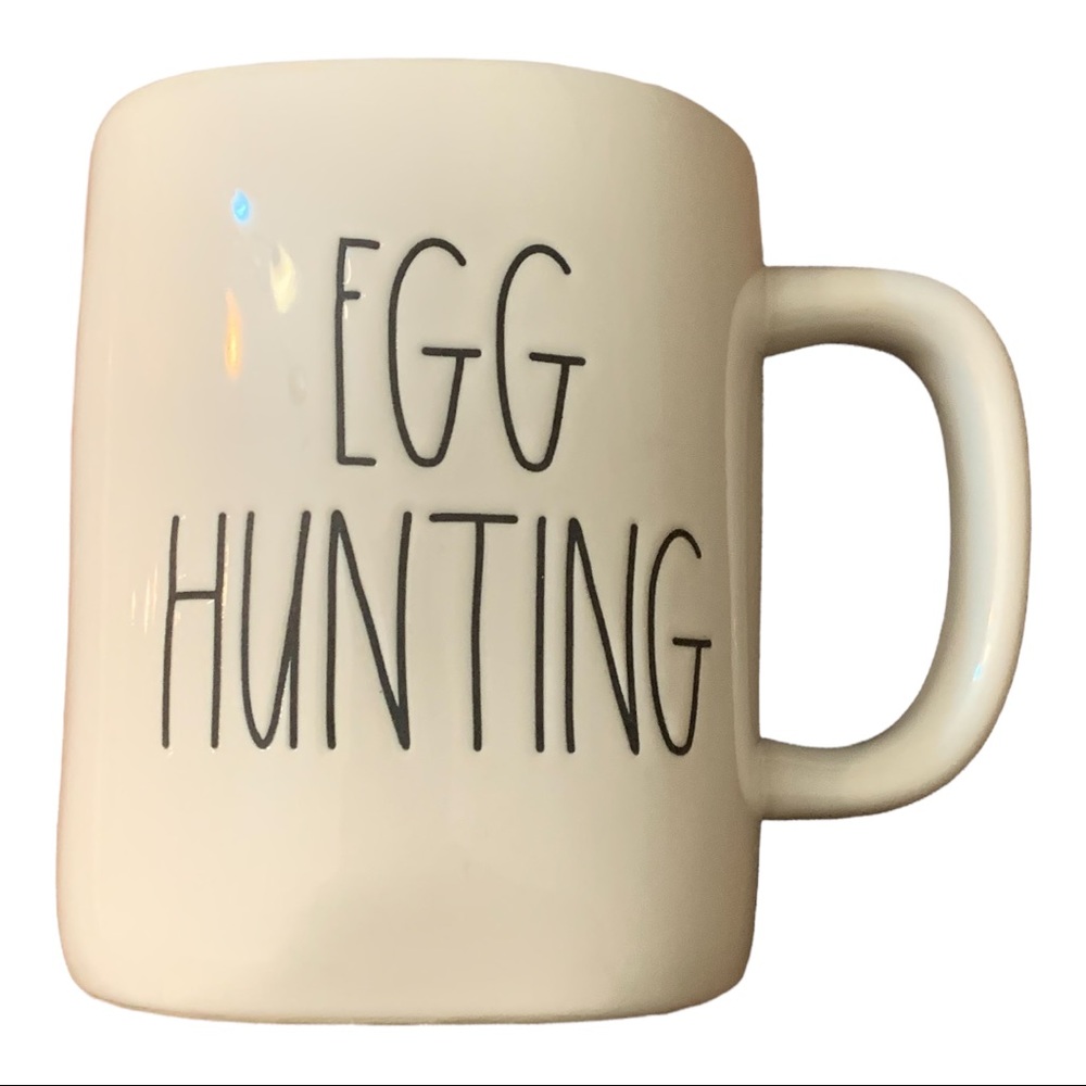 New Rae Dunn EGG HUNTING Mug Cup Easter Pink inside ceramic.